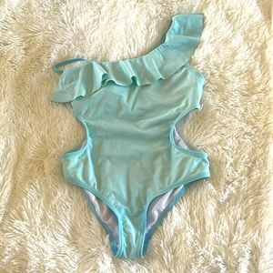 Shein girls one shoulder one-piece swimsuit sz 10